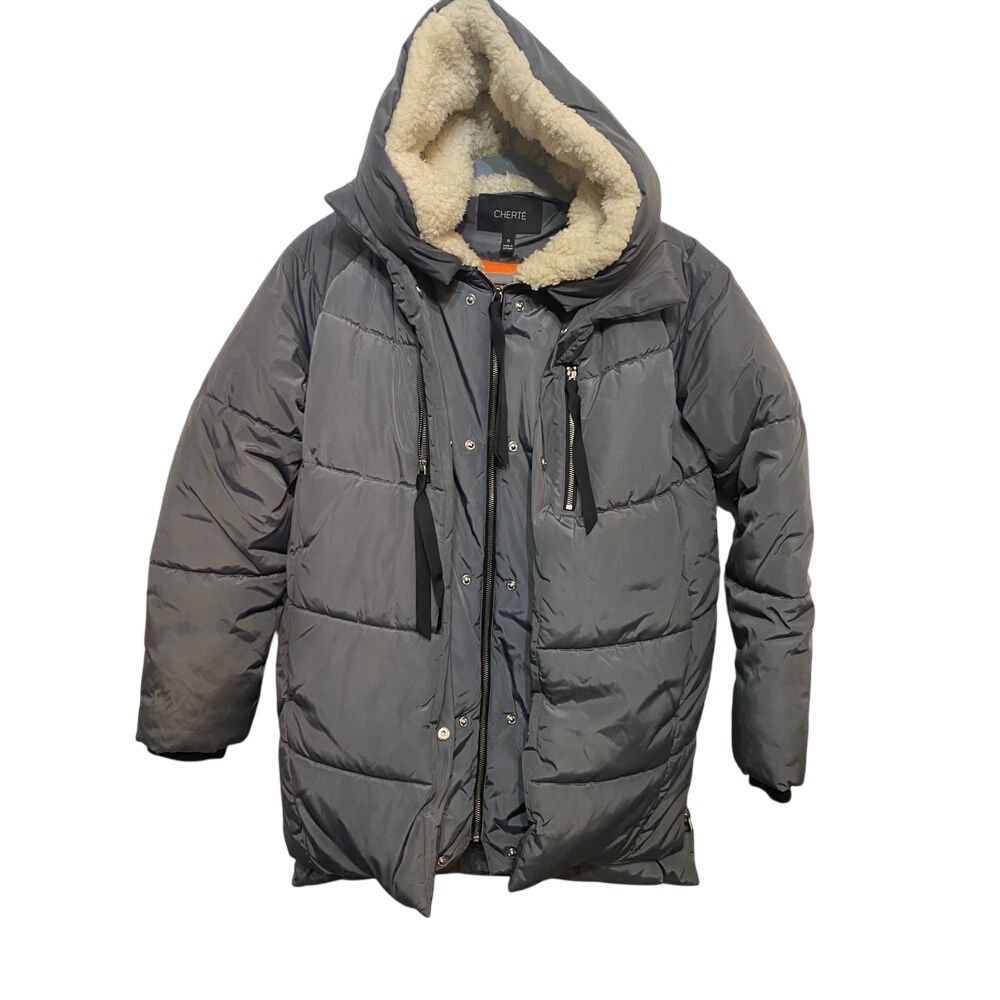 Cherté‎ Quilted Faux Fur-Lined Puffer Coat Women's size S